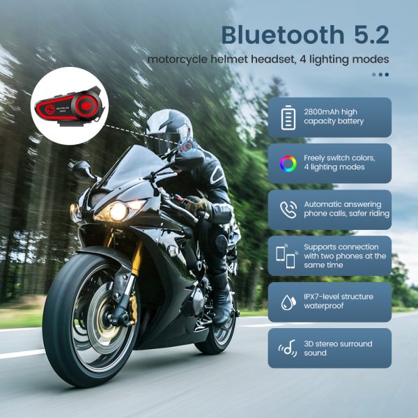 Bluetooth Headset GEARELEC DK02 για κράνος μηχανής