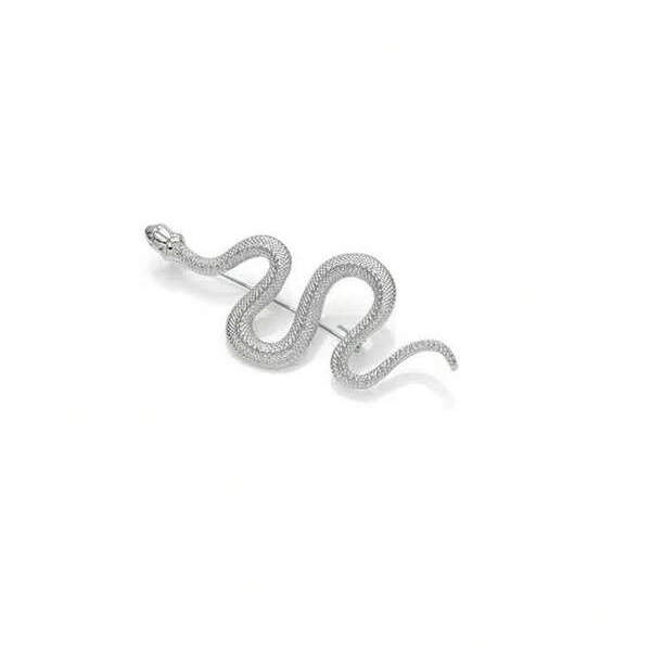 Ανδρική καρφίτσα πέτου ασημί φίδι