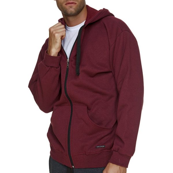 Men's burgundy hooded sweatshirt 