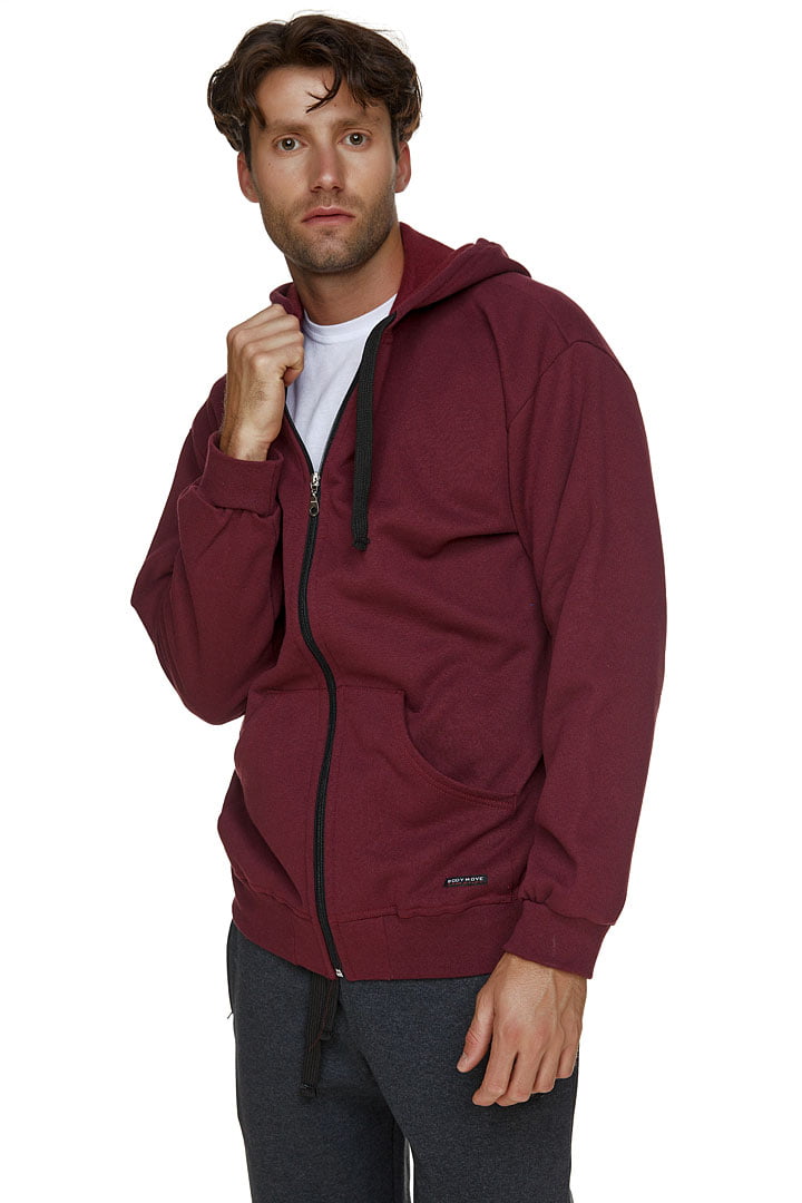 Men's burgundy hooded sweatshirt 