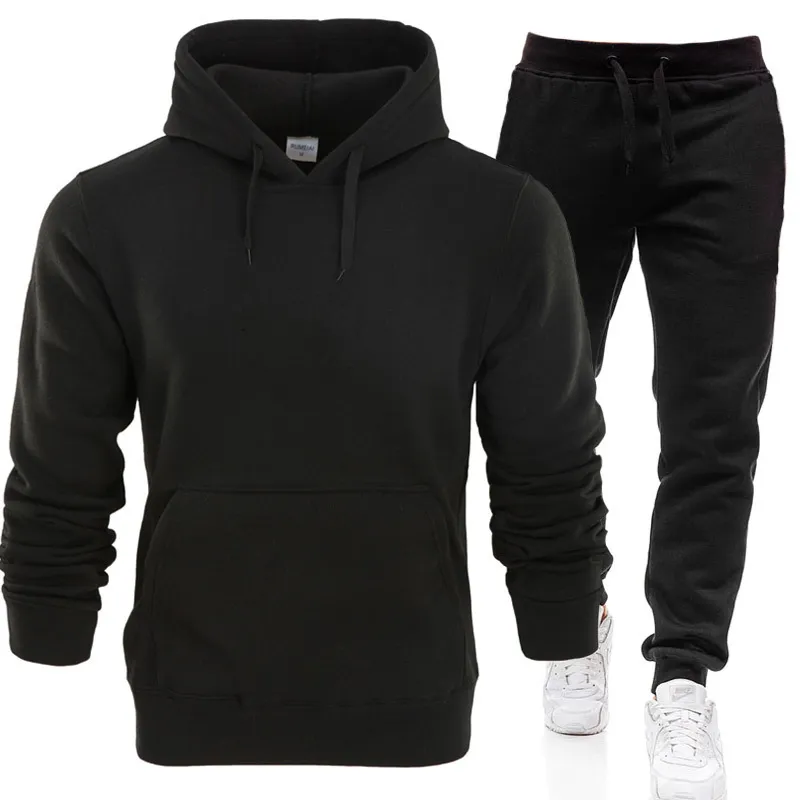 Black tracksuit set with elastic and string