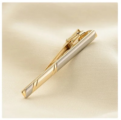 Tie clip silver gold