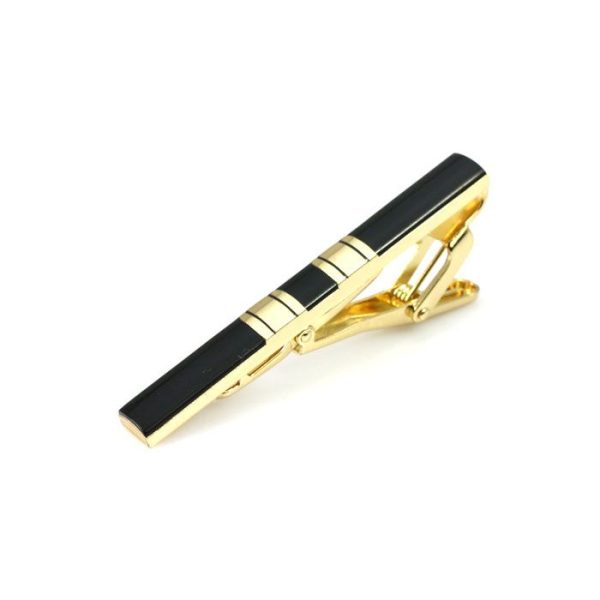 Tie clip black gold