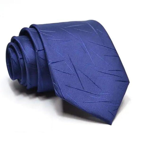 Formal blue tie with stripes