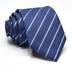 Blue tie with navy stripe
