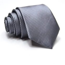 gray tie with fine lines