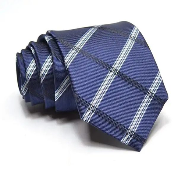 Formal tie blue with white stripe