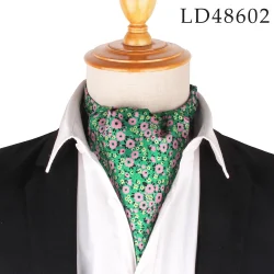 Men's ascot tie floral green