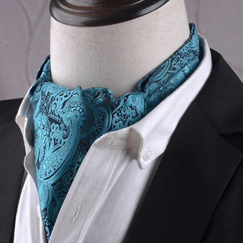 Ascot tie with with petrol lakhuri design