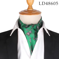 Men's ascot tie Green floral