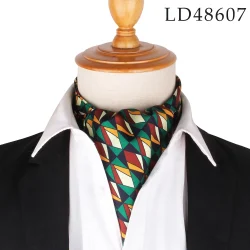 Men's ascot tie colorful rectangle