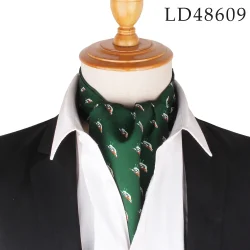 Men's green patterned ascot tie
