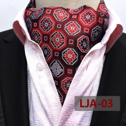 Red ascot tie with honeycomb