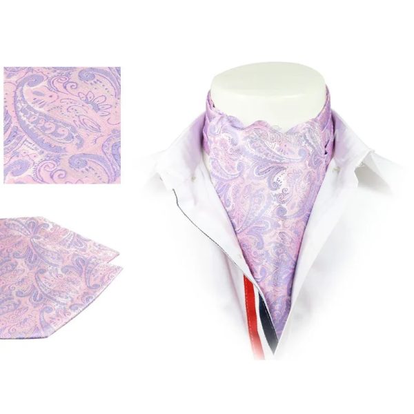 Men's pink lilac ascot tie