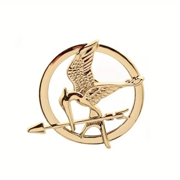 Men's rose gold bird-arrow lapel pin