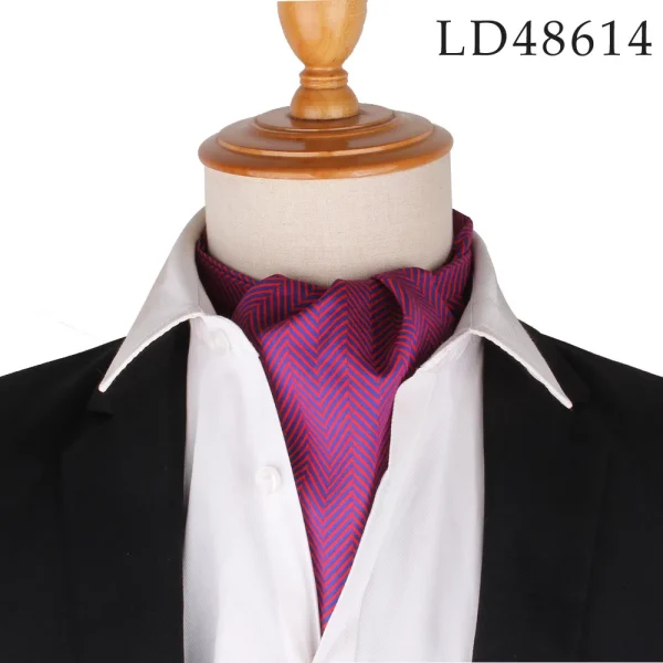 Men's fuchsia herringbone Ascot Tie