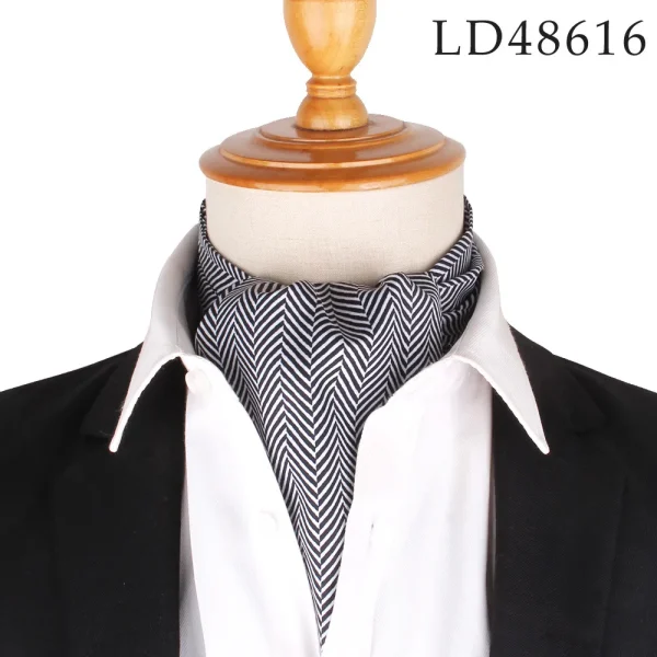 Men's grey herringbone Ascot Tie