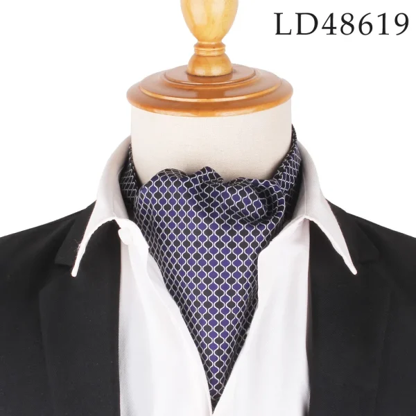 Men's black purple Ascot Tie