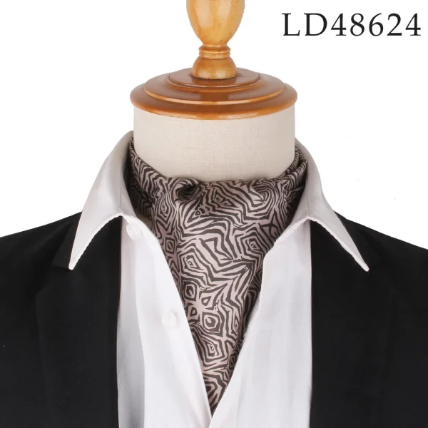 Men's ascot tie with tribal designs