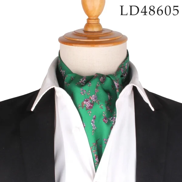 Men's green ascot tie