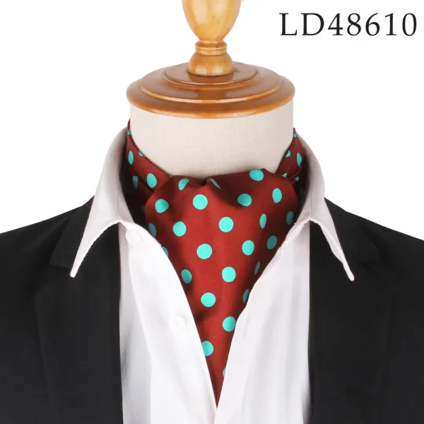 Men's Red Polka Dot Ascot Tie