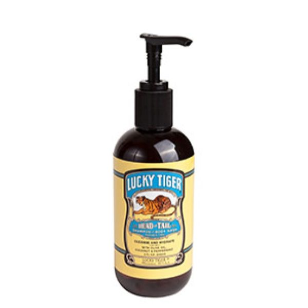 Lucky Tiger Head to Tail Shampoo & Body Wash(olive oil,coconut & pepermint) 240g (8floz.)
