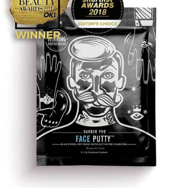 BARBER PRO FACE PUTTY (black peel-off mask with actvated charcoal)